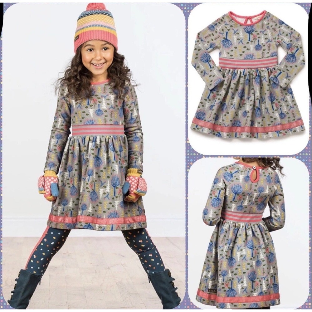 Matilda Jane Girls Make Believe Around Town Dress Long Sleeve Size 6 Winter Soft